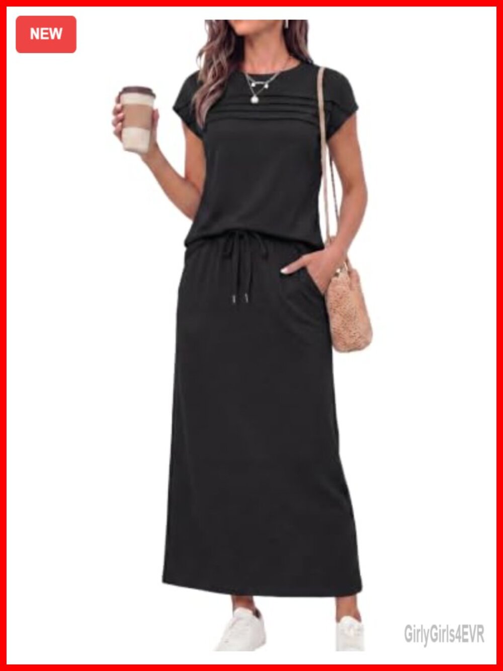 Women's 2 Piece Skirt Set Maxi Skirt with Pockets Casual Matching Outfit